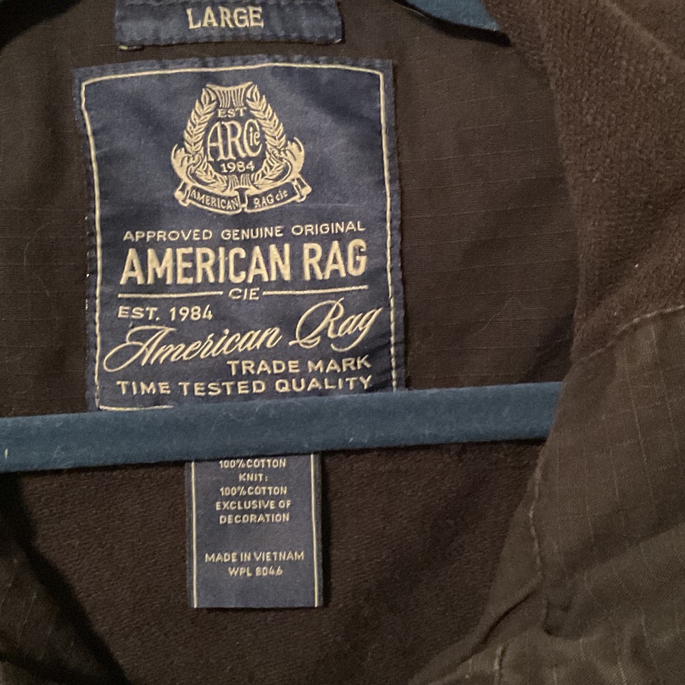American Rag Men's Black Cotton Military Jacket - Picture 2 of 7
